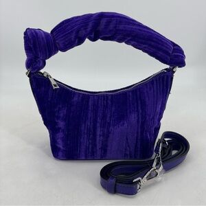 A New Day Retro Y2K Whimsigoth Crushed Velvet Purple Shoulder Bag Crossbody NWOT